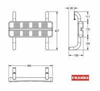 FRANKE CONTINA RESPALDO COLGABLE PARA BARRA de APOYO